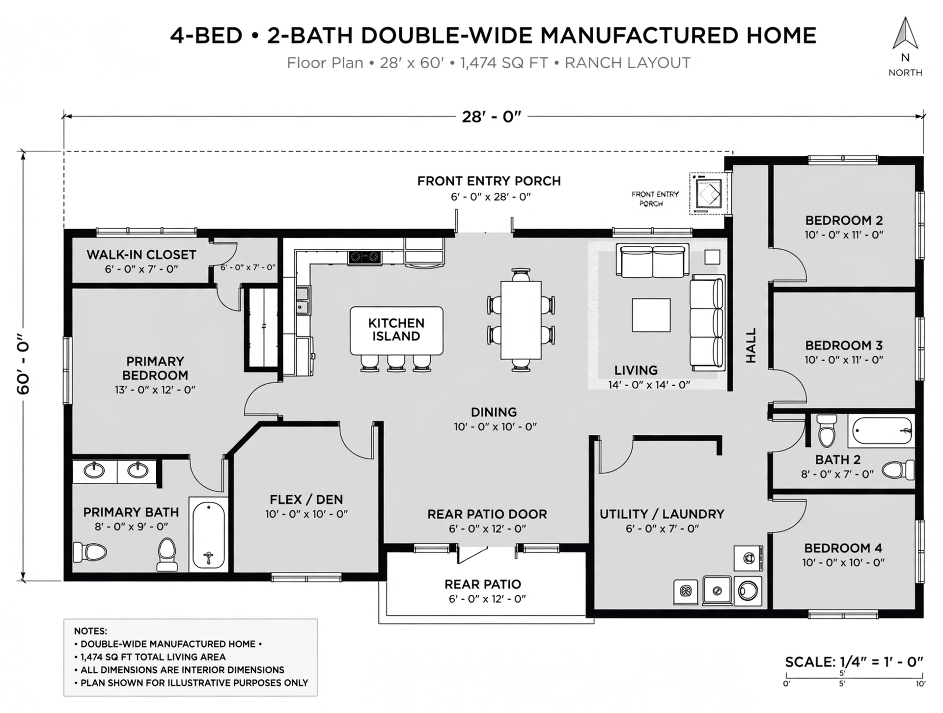 Tap to enlarge Canyon Prefab Home floor plan